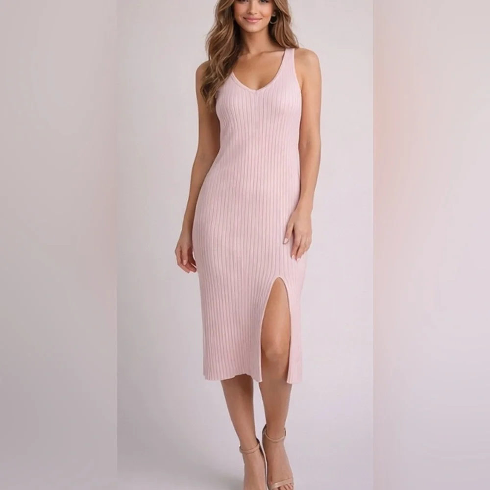 Blush knit Sleeveless Dress - Picture 1 of 6